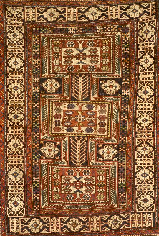 Ordutsch-Konagend, Kuba-Schirwan Gebiet, 19. Jhd antik, feine Wolle, ca. 162 x 113 cm, SchÄtzwert: 7000.- EURO, Naturfarben, lit.vergl., ...