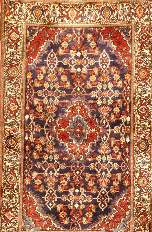 Sarogh, Persien, ca. 50 Jahre, Wolle auf Baumwolle, ca. 168 x 103 cm, SchÄtzwert: 630.- EURO. Guter Erhaltungszustand. Dunkelbaluer Gr und.