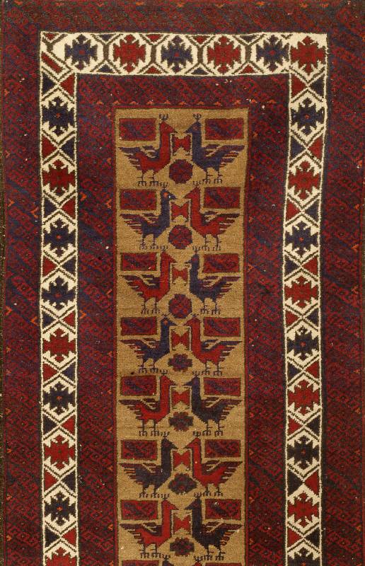 Vogel Belutsch, Persien, um 1960, Wolle auf Wolle, ca. 234 x 62 cm, SchÄtzwert: 550.- EURO, EHZ: 3