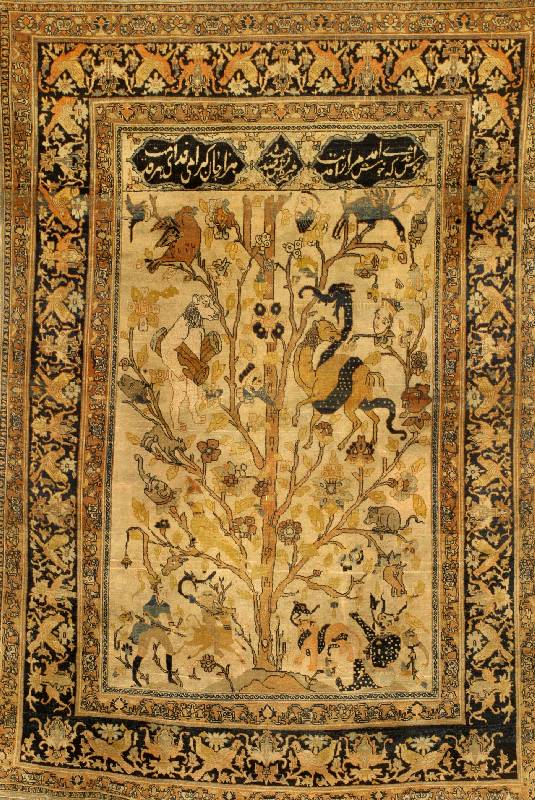 TÄbriz Antik, Persien, um 1880, Wolle auf Baumwolle, ca. 179 x 127 cm, SchÄtzwert: 13800.- EURO, EHZ: 4, Zeichnung belegt ein Leb ensbaum mit ...