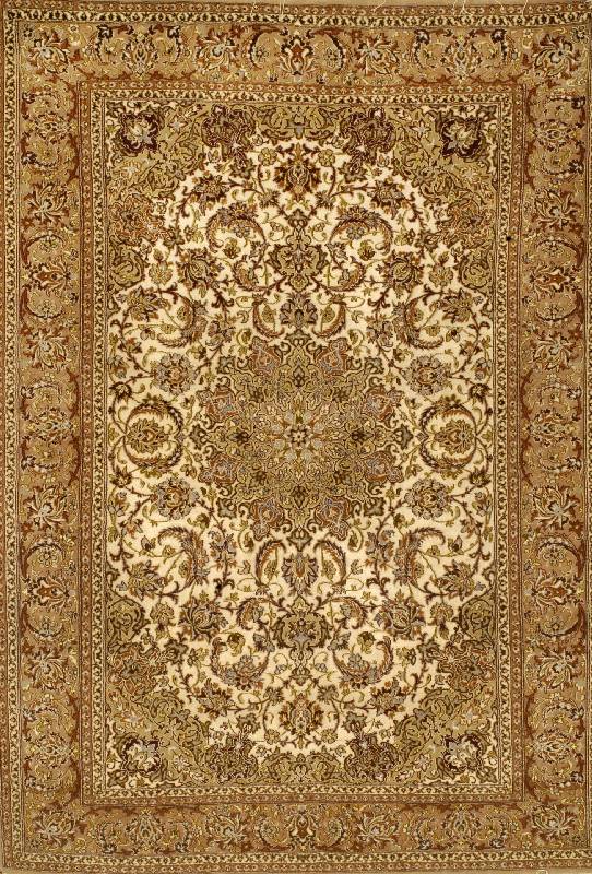 Esfahan fein, Persien, ca. 40 Jahre, Korkwolle mit und auf Seide, ca. 159 x 117 cm, Schätzwert: 2900.- EURO, ca. 1,0 Mio. Kn/qm, 70% Seide, EHZ: 2