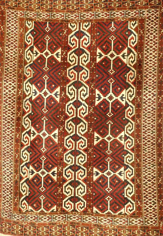 Youmut, Russland, um 1920, Wolle auf Wolle, ca. 130 x 96 cm, Schätzwert: 900.- EURO, EHZ: