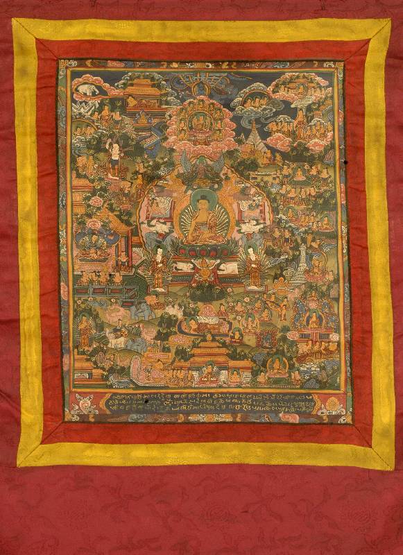 Thangha, Tibet, um 1920, ca. 64 x 44 cm, SchÄtzwert: 1250.- EURO, EHZ: 2. Gebehts Wand- behang. RaritÄt.