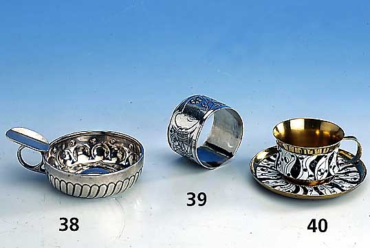 Branntweinschale, Frankreich um 1870 oder frÜher, 950er Silber, D ca. 8 cm