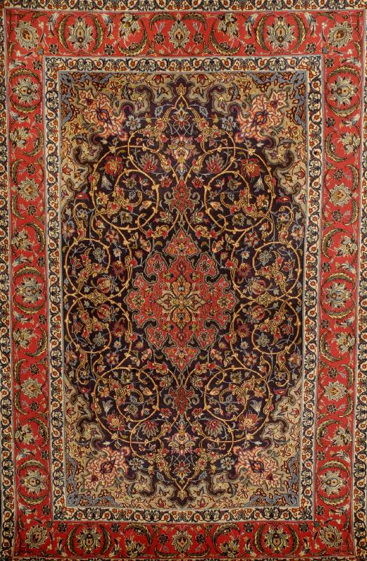 Esfahan fein, Persien, ca. 20 Jahre, Korkwolle mit und auf seide,ca 168 x 110 cm SchÄtzwert: 3200.- EURO, ca. 950.000 Kn/qm, EHZ: 1-2