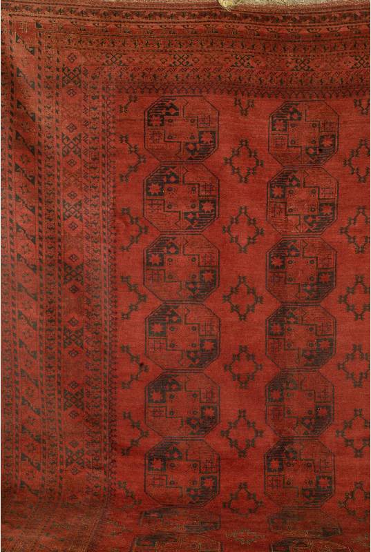 Ersari, Afghanistan, um 1930, Wolle auf Wolle, ca. 381 x 305 cm, SchÄtzwert: 4800.- EURO, EHZ: 2, glanzreiche Wolle und schÖne GÖl ...