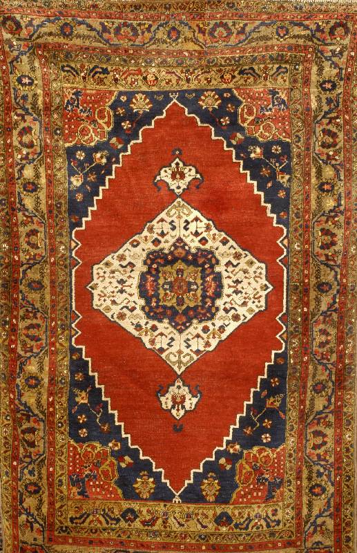 Taspinar Antik, Türkei, um 1900, Wolle auf Baumwolle, ca. 171 x 106 cm, Schätzwert: 3800, - EURO, EHZ: 3-4. Wunderbar gezeichnetes weissg rundiges ...