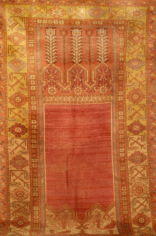 Ladik, sog. Tulpenladik, Türkei, 19.Jhd ant ik, Wolle auf Wolle, ca. 233 x 136 cm, SW: 340 0,- EUR. Ehz: 4. Naturfarben, dieses frühe St? ck ...