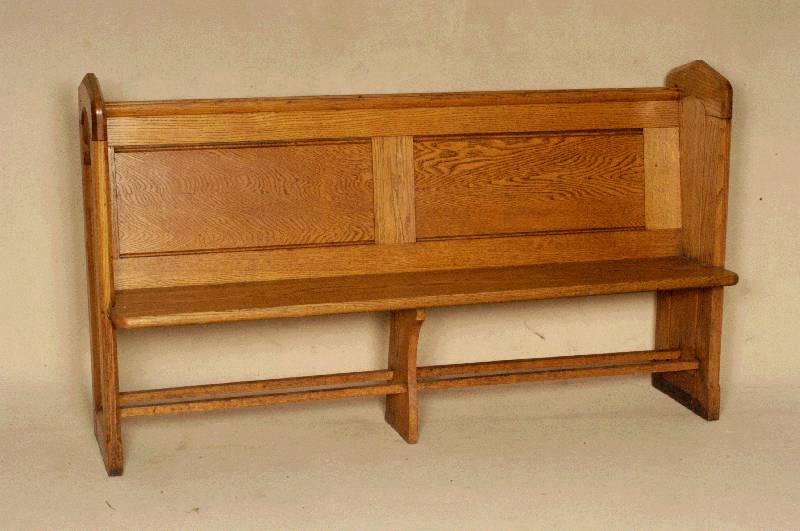 Kirchenbank, deutsch, um 1900, im gothischen Stil, Eiche massiv, ca. 93x160x45, Sh. 92 cm, St. 30 cm