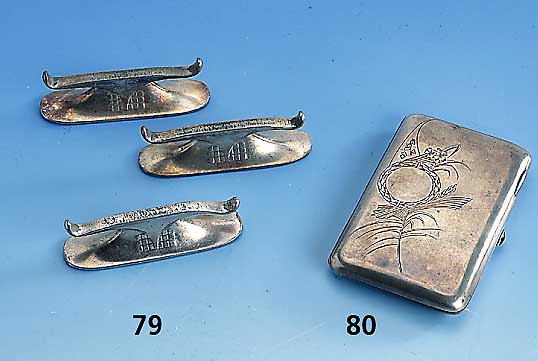 12 MesserbÄnkchen, WMF um 1905/10, L. ca. 8.5 cm, passend zu Kat.-Nr. 05-49, 51 und 52