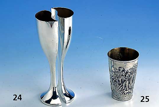 2 Hochzeitskelche, Holland, 925er Silber, Meistermarke Cazenovia Abroad, total ca. 510 g