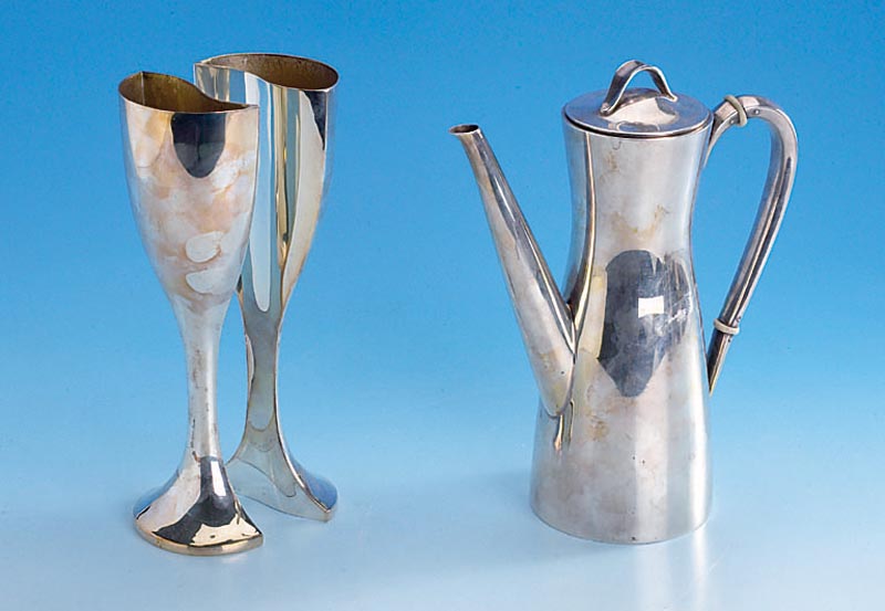 2 Hochzeitskelche, Holland, 925er Silber, Meistermarke Cazenovia Abroad, total ca. 480 g