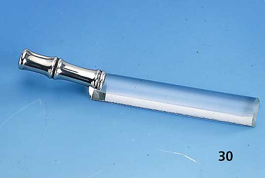 Ausgefallene Leselupe TIFFANY & CO., Griff Sterling Silber, gemarkt, Gesamtl. ca. 19 cm, ausgefallen, Gebr.-Sp.