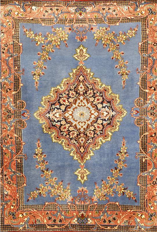 Esfahan fein, Persien, ca. 10 Jahre, Korkwo lle mit und auf Seide, ca. 107 x 80 cm, Schätzwert: 1050.- EURO, ca. 1,0 Mio. Kn/qm. S ehr guter ...