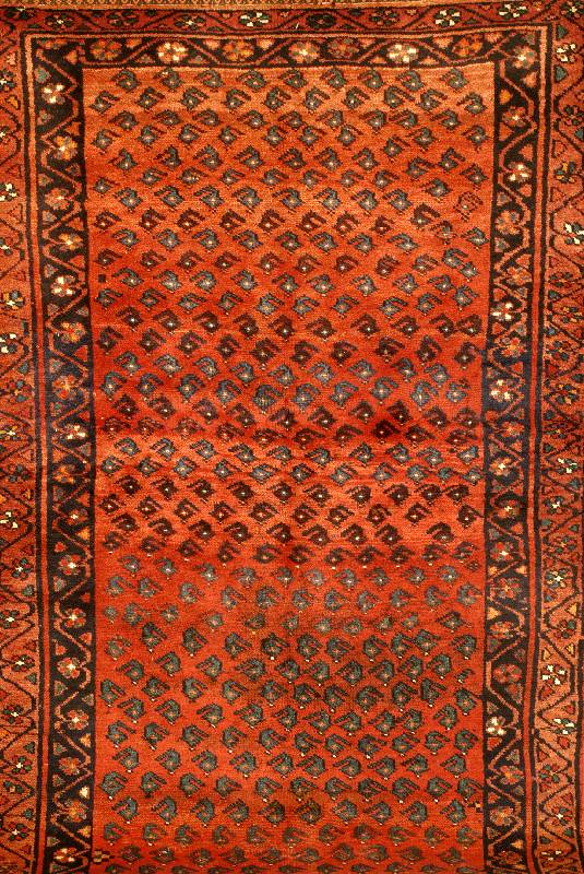 Brojard, Persien, ca. 30 Jahre, Wolle auf Baumwolle, ca. 216 x 137 cm, Schätzwert: 470.- EURO. Schöner edler roter Ton im Fond. Ehz: 2- 3.