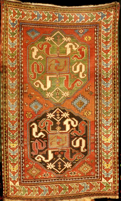 Wolkenband Kazak Antik, sogennanter Chondzo resken Kaukase, reine Pflanzenfarben, SÜdrußla nd Zentralkaukasus Karabagh-Gebiet, 19.Jahrhun dert (um ...