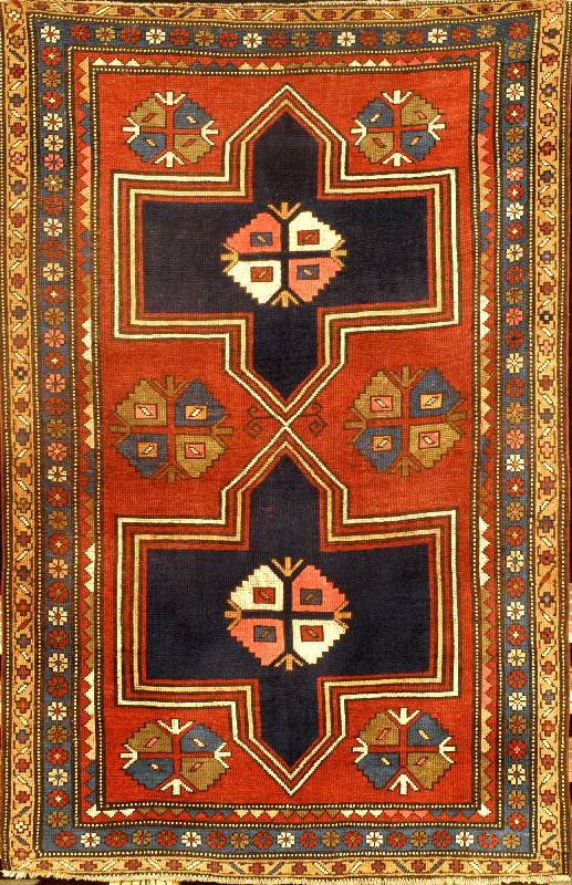 Kazak Antik, SÜdrußland Zentralkaukasus, re ine Pflanzenfarben, 19.Jahrhundert (um 1890/19 00), gute alte Wolle geknÜpft auf Wolle, ca. 1 84 x ...