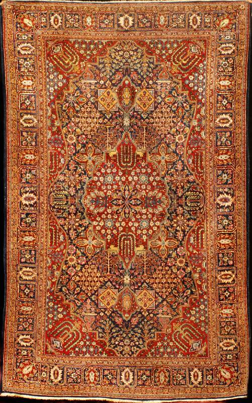 Keschan Kork Alt Zentralpersien, Naturfarbe n, um 1910/1920, feine hochwertige Korkwolle g eknüpft auf Baumwolle, ca. 209 x 131 cm, gute feine ...