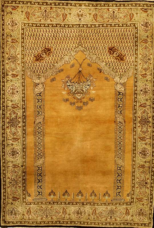 Ghom Seide, Persien, ca. 60 Jahre, reine Naturseide, ca. 159 x 110 cm, Schätzwert: 2200.- EURO, EHZ: 2.(Paradiestor)Teppich in ei nem gutem ...