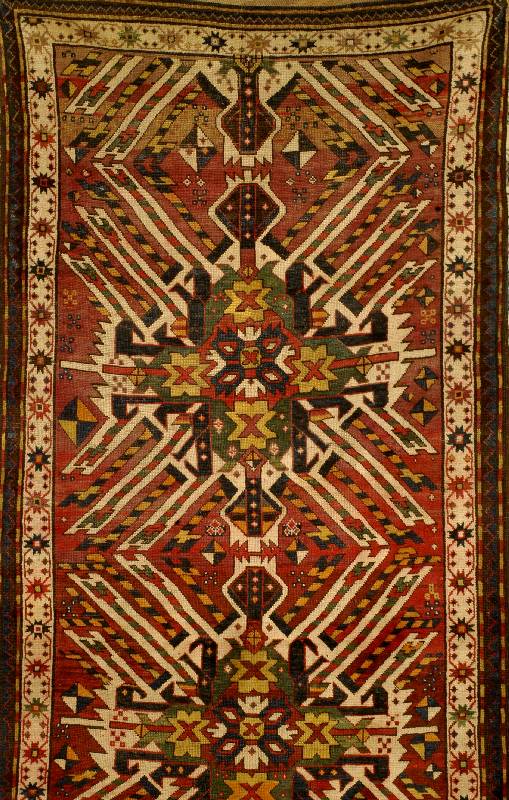 Adler-Kazak (Tchelaberd), Kaukasus, 19.Jhd antik, Wolle auf Wolle, ca. 308 x 127 cm, SchÄ tzwert: 4500,- EUR, Ehz: 3-4 cm. SammelwÜrdige r ...