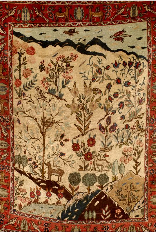TÄbriz, Persien, ca. 60 Jahre, Wolle auf Baumwolle, ca. 185 x 135 cm, SchÄtzwert: 950.- EURO, EHZ: 3-4, Darstellung einer persischen N ...