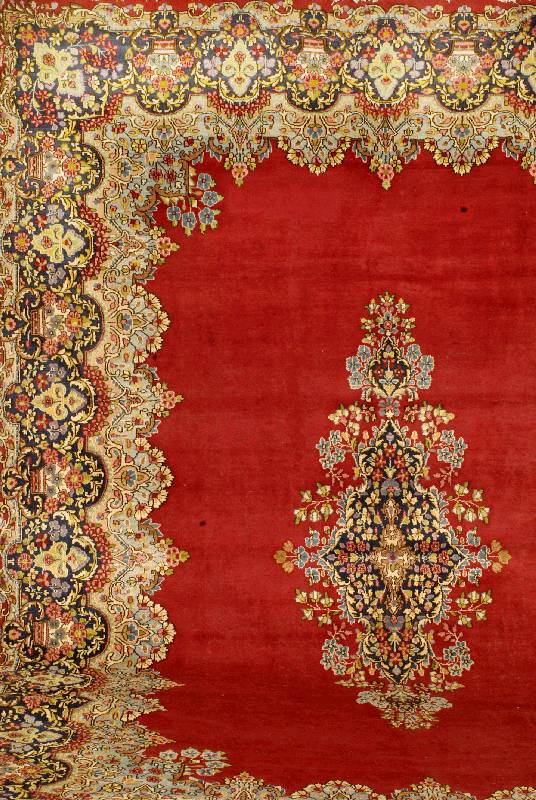Kerman Alt, Persien, ca. 50 Jahre, Wolle auf Baumwolle, ca. 425 x 300 cm, SchÄtzwert: 1900.- EURO, EHZ: 3, Typischer Kerman Teppich mit ...