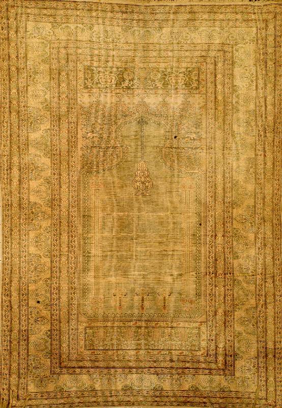 Giordes, TÜrkei, um 1880, reine Naturseide, ca. 185 x 127 cm, SchÄtzwert: 2200.- EURO, EHZ: 5, Antik und SammelwÜrdig.