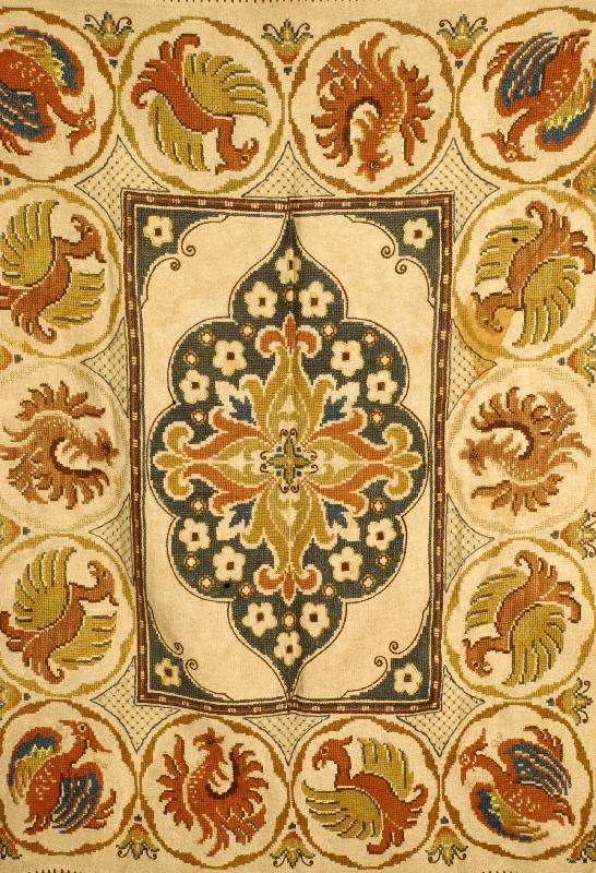 Textil, England, um 1880, ca. 160 x 121 cm, Schätzwert: 1400.- EURO, EHZ: 3, fleckig
