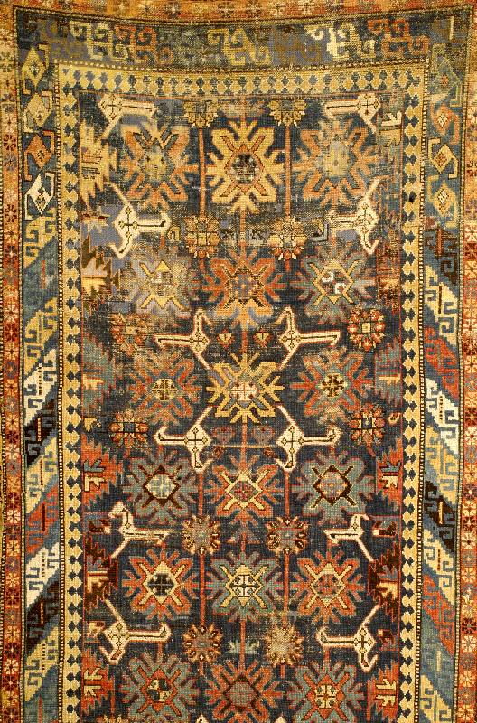 Blattgabel Shirwan, sog. Khila, Ostkaukasus Kuba-Gebiet, 19. Jahrhundert antik, ca. 322 x 121 cm, Naturfarben. Charakteristisch ein Typ ischer ...