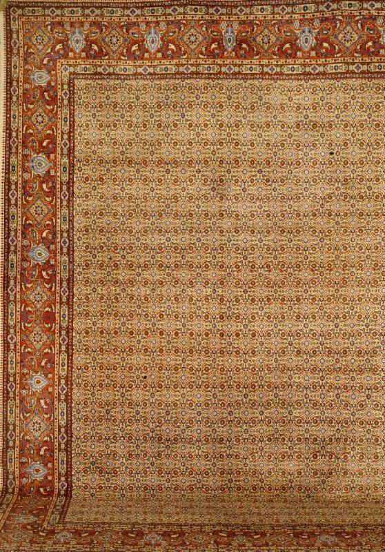 Mud, Persien, ca. 10 Jahre, Wolle auf Baumwolle, ca. 340 x 245 cm, SchÄtzwert: 2200.- EURO, EHZ: 2, neutrale musterung in ged ecktem Farbton. ...