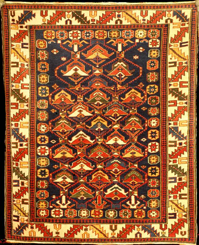 Kuba Shirwan, SÜdrußland, Ostkaukasus-Schir wangebiet, um 1910, Wolle auf Wolle, ca. 130 x 117 cm, farblich wie Musterlich mit seinem du ...