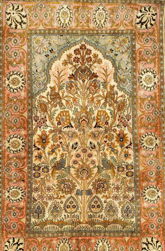 Kashmir, Indien, ca. 10 Jahre, ca. 193 x 123 cm, SchÄtzwert: 950.- EURO, EHZ: 2. Flor seidig. (Paradiesgarten)