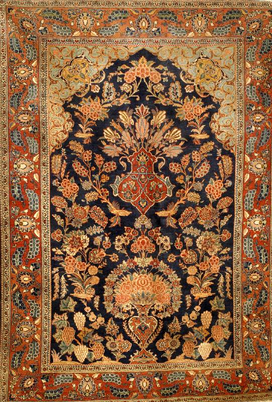 Keschan Kork Alt, Zenralpersien, um 1920, f eine hochwertige glanzreiche Korkwolle auf Bau mwolle, ca. 196 x 137 cm, SchÄtzwert: 6800,- E UR, Ehz: ...