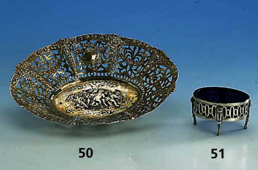 Anbietschale, wohl Leipzig um 1900, 800er Silber, barockisierend, Durchbrucharbeit, ca. 25 x 18 x 5 cm