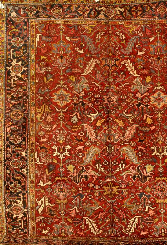Heriz, Persien, ca. 60 Jahre, Wolle auf Baumwolle, ca. 281 x 244 cm, Schätzwert: 2600.- EURO, EHZ: 4. Durchgemusterter Heriz. ( leichter Mottenfra?)