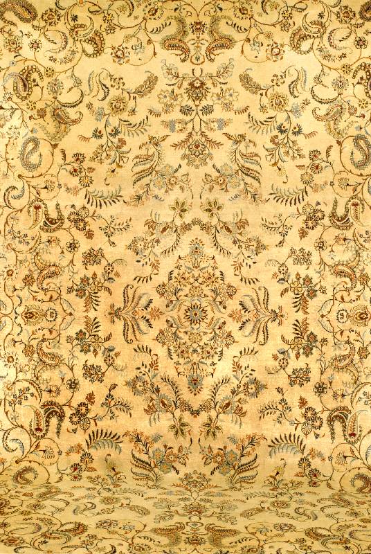 Keschan Alt, Persien, ca. 60 Jahre, Wolle auf Baumwolle, ca. 372 x 237 cm, SchÄtzwert: 2800.- EURO. Edler hellgrundiger Keschan in el eganter ...
