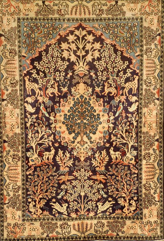 Gohm Alt, Persien, ca. 60 Jahre, Flor Wolle mit Seide, ca. 196 x 136 cm, SchÄtzwert: 2200.- EURO, EHZ: 2