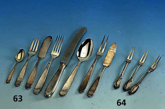 WMF-Besteck fÜr 12 Personen, 800er, 12 MenÜgabeln, 12 MenÜlÖffel, 12 MenÜmesser, 12 MokkalÖffel, 12 Kuchengabeln, 2 Aufschnitt- gabeln, ...