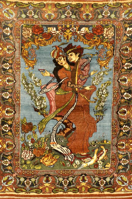 Sakini, Afghanistan, ca. 40 Jahre, flor seidig auf Seide, ca. 160 x 120 cm, Schätzwert: 1150.- EURO, EHZ: 2