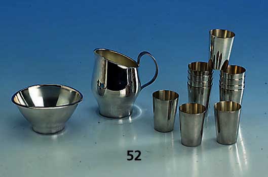 Konvolut, W. Binder/SchwÄbisch-GmÜnd, 925er Silber, ca. 60er Jahre, best. aus: 12 Stamperl, H. ca. 4 cm; Sahnegießer und Zuckerschale, ...