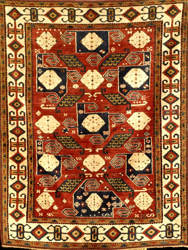 Swasteka Kazak, Südrussland Zentralkaukasus, 19. Jahrhundert antik, feine glanzreiche Wolle auf Wolle, ca. 197 x 152 cm, Naturfarben. Ehz: ...