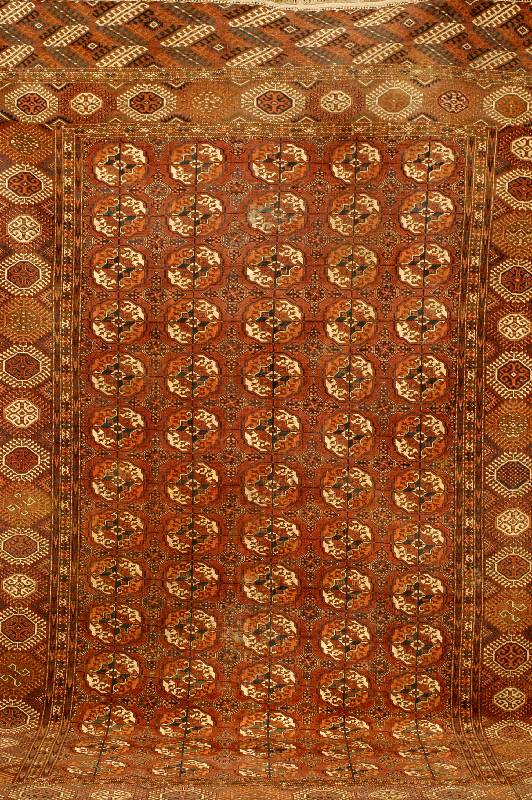 Tekke fein, Turkmenistan, um 1900 antik, Wolle auf Wolle, ca. ca 349 x 222 cm, SchÄtzwert: 3600.- EURO, EHZ: 4. SchÖner Tekke Hauptteppich mit ...