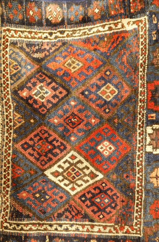 Jaf Taschenfront, Persien, um 1900, Wolle auf Wolle, ca. 90 x 54 cm, SchÄtzwert: 850.- EURO, EHZ: 3-4, freundliche Farbgestalt, Pflan zenfarben.