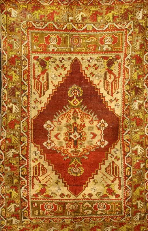 Kirschehir, TÜrkei, 19. Jahrhundert, Wolle auf Wolle, ca. 161 x 103 cm, SchÄtzwert: 2200.- EURO, EHZ: 4-5. Selten. Antik