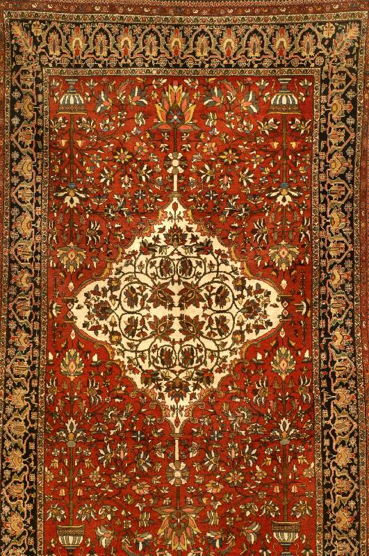Farahan Antik, Persien, um 1900, Wolle auf Baumwolle, ca. 210 x 129 cm, Schätzwert: 8500.- EURO, EHZ: 2-3. Die feine Knüpfung und die feine Wolle ...