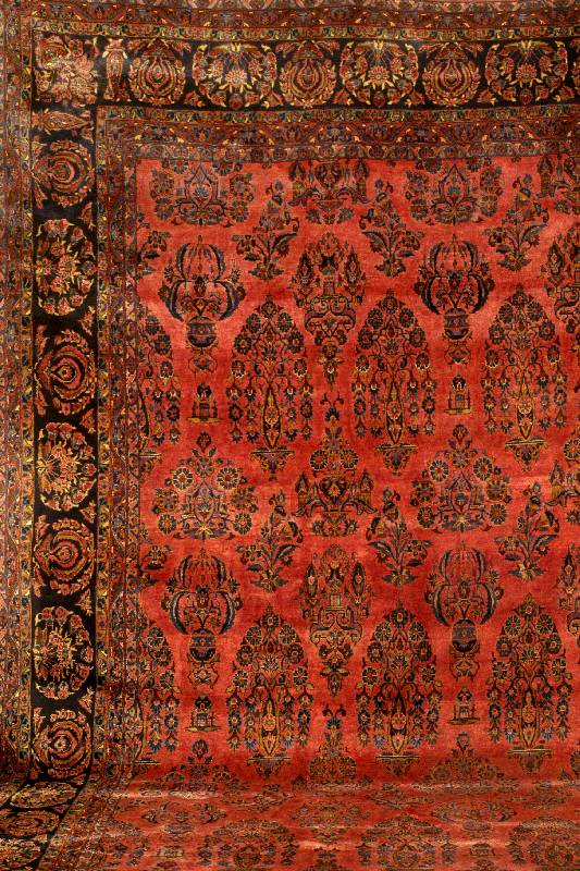 Keschan fein (US-Re-Import), Zentralpersien , um 1900 antik, feine glanzreiche Korkwolle ( Manschester Wolle), sehr feine Knüpfung, ca. 4 21 x 300 ...