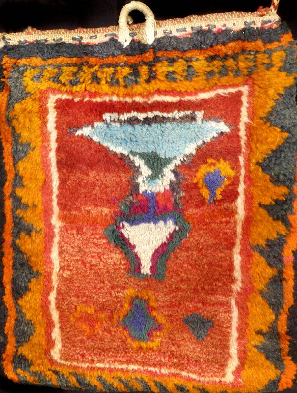 Gabbeh Lori Tasche Alt, Persien, um 1930, Wolle auf Wolle, ca. 43 x 36 cm, SchÄtzwert: 1100.- EURO, EHZ: 2. Selten und sammelwÜrdig.