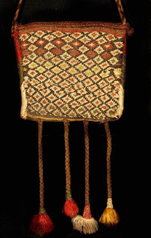 Bachtiar Tasche Antik, Persien, um 1900, Wolle auf Wolle, ca. 30 x 27 cm, EHZ: 2, Feine Sumakh-Technik .Pflanzenfarben.