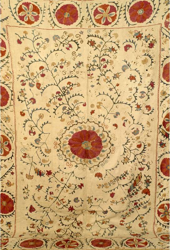 Susani, Persien, um 1900, Seide auf Baumwolle, ca. 213 x 154 cm, Schätzwert: 1800.- EURO, EHZ: 3, aufwendige Handarbeit