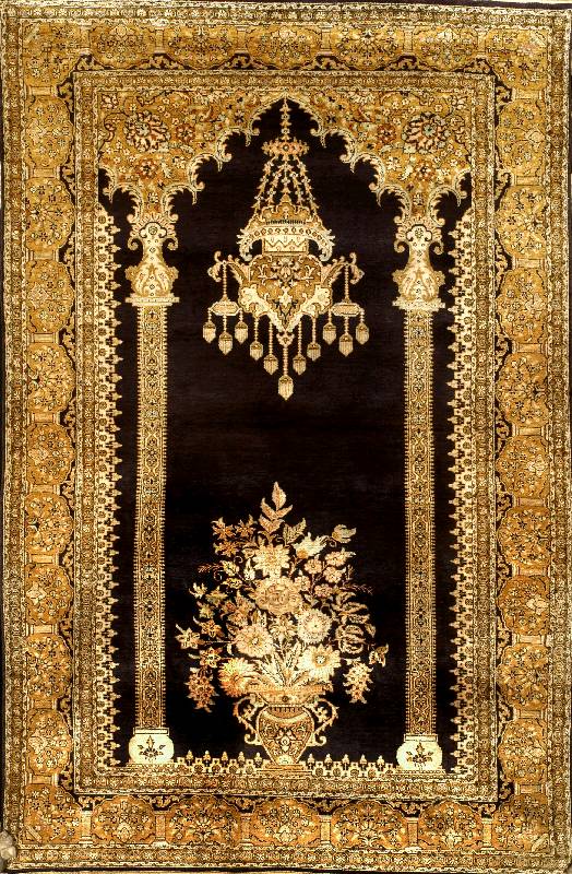 Ghom Seide, Persien, ca. 60 Jahre, reine Naturseide, ca. 215 x 138 cm, SchÄtzwert: 3400.- EURO, ca. 850.000 Kn/qm, EHZ: 1-2. Glan zreicher ...